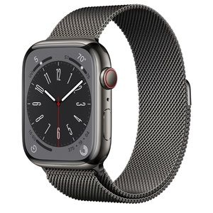 Apple Watch Series 8 Stainless Steel in Graphite w/ Milanese Band